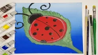 Daily challenge #1🐞How to Paint a LADYBUG | Acrylic Painting Beginners |