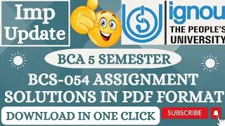 BCS-054 Solved Assignment Download in Handwritten Mode | PDF Form | BCA | Ignou University.