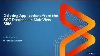 MainView for SRM - Deleting Applications from the SGC Database in MainView SRM