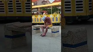Is he gonna fall or not ? Funny drunk people.