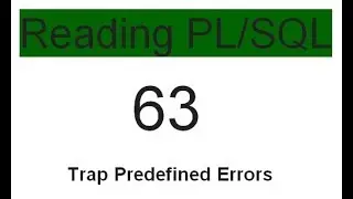 Trapping Predefined  Errors 63