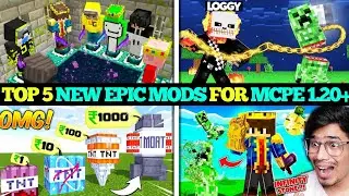 Top 5 MODS for Minecraft PE 1.20+ 🔥🤩 || Minecraft But Mods 1.20