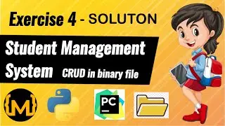Exercise 4 - SOLUTION - Student Management System in Python (in Hindi) | CRUD in binary file...