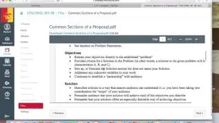 Sections of a proposal