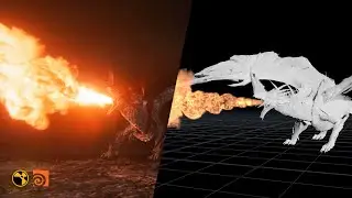 Fire-Breathing Dragon FX – Houdini & Nuke Timelapse Process