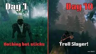 Valheim Day 1-10 Survival: Crafting Tools, Building Base & Fighting Trolls!