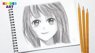 Девочка аниме простым карандашом (ускоренное видео)