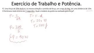 Exercício de Trabalho e Potencia