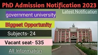 latest PhD Admission Notification 2023government state University ASUA