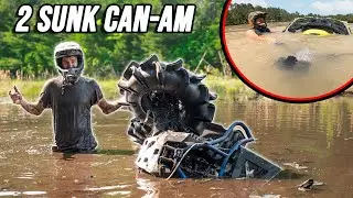 We SUNK 2 Can-Am Fourwheelers! *Super Deep Water*