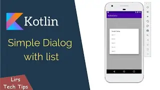 Android Studio Kotlin: Create Simple Dialog with List.