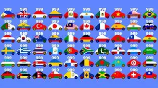 999 LIVES COUNTRY CARS vs MINES - July Watch Time Cup 2024 - 60 Countries