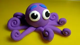 Octopus made of plasticine. We sculpt an octopus. Octopus Plasticine clay.