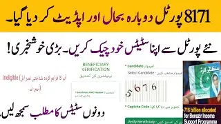 8171 portal online status check | BISP new portal online status check | BISP portal 