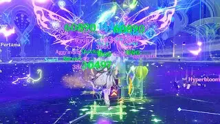 Onfield Nahida in Hyperbloom Team ft. Sucrose, Raiden Shogun, Yelan | C0 Nahida R4 Widsith Gameplay
