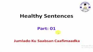 Healthy Sentences 1 l Jumlado Ku Saabdan Caafimaadka l Baro English