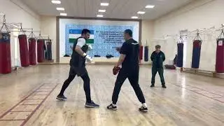 Работа на лапах с Бахадыром Жалоловом по заданиям Геннадия Машьянова…!🥊🥊🥊