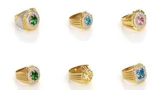 COLOR STONE RING JEWELRY VIDEO 360 DEGREE 4K RESOLUTION   - E COMMERCE WHITE BACKGROUND 360 - DEMO