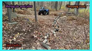 Moving The Plow For The Quad Into The Carport, And Starting To Chop Up The Tree That Broke The Winch