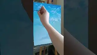 Готовлю картины к июньской выставке, тема "Небо" #картинамаслом #небомаслом #облакамаслом