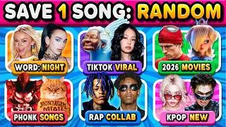 Save One Song: RANDOM Rules, 6 SONGS, Save your Favorite Tracks! | Music Quiz