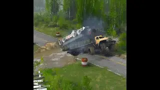 DANGEROUS MOMENT HELPING  OLD TRUCK ON A COLLAPSE RIVER