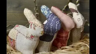 Лоскутная игрушка Зайцы