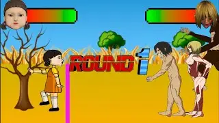 Attack On Titan VS Squid Game with Healthbars - 2D Animation