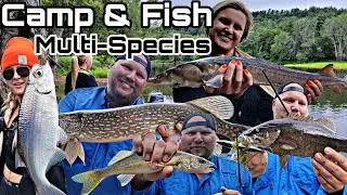JET BOAT River Fishing & Camping - (HIDDEN CAVE FOUND)