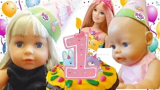 Birthday Baby Born Dolls Gifts and Cake Infant Video Baby Born doll Games for Girls