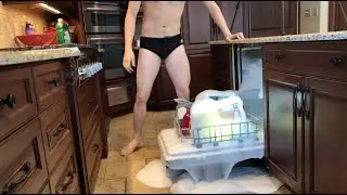 Bubbleman: dish soap in dishwasher. bubbles everywhere