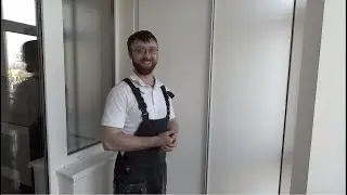 Шкаф на балкон. Хозяйственный шкаф. Современный распашной шкаф с профильной ручкой. Шкафы Киев.