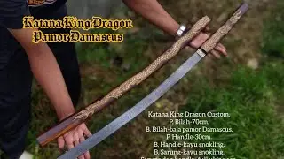 KATANA SAMURAI JEPANG BAJA DAMASCUS SHIRASAYA PREMIUM