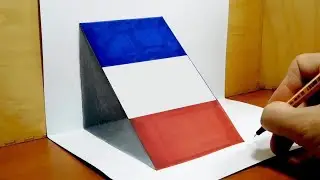 How to Draw French Flag, 3D DrawingTrick Art
