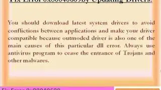 Resolving Error 0x80040609