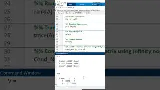 Perform basic matrix operations in MATLAB #Shorts