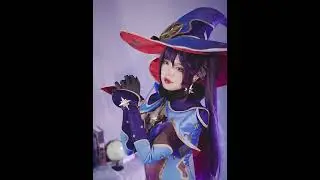 Genshin Impact Mona Purple and Black Leotard Bodysuit Cosplay Costume