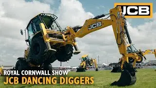 The JCB Dancing Diggers at the Royal Cornwall Show 2024