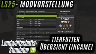 LS25 Mod Showcase - Animal Food Overview - In-game feed guide! [PC/MAC]