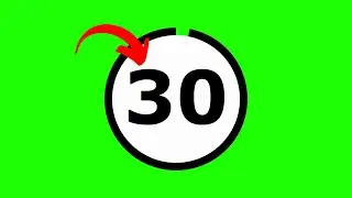 The Sleekest 30 Seconds Green Screen Countdown Timer - No sound (White Background)