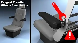 Installation of seat driver armrest on Peugeot Traveller, Citroen Spacetourer and other minivans.