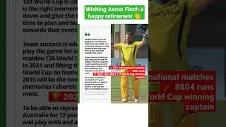 Wishing Aaron Finch a happy retirement 👏 