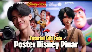 Cara Buat Gambar POSTER DISNEY PIXAR menggunakan Ai || Tutorial Edit Foto Disney Pixar