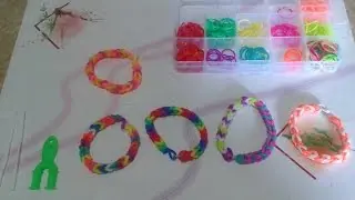 como hacer pulseras de ligas de colores