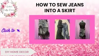 How to sew jeans into a skirt | how to upcycle old jeans | how to sew lace to a skirt | #joannfabric