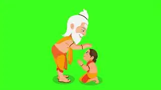 Animated Monk Green Screen Video 