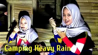 CAMPING IN HEAVY RAIN||Sleep soundly in a shelter with your children, wife and grandchildren.