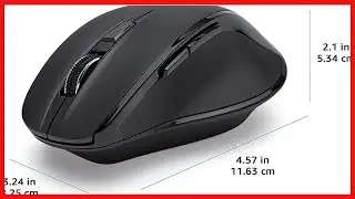 Amazon Basics 6-Button Ergonomic 2.4GHz Wireless Mouse with mechanical fast scrolling - Black