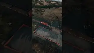 FPV Drone flying around a train