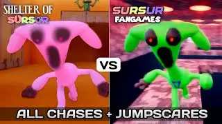 SHELTER OF SURSUR vs FANGAMES - ALL CHASES and JUMPSCARES Comparison!